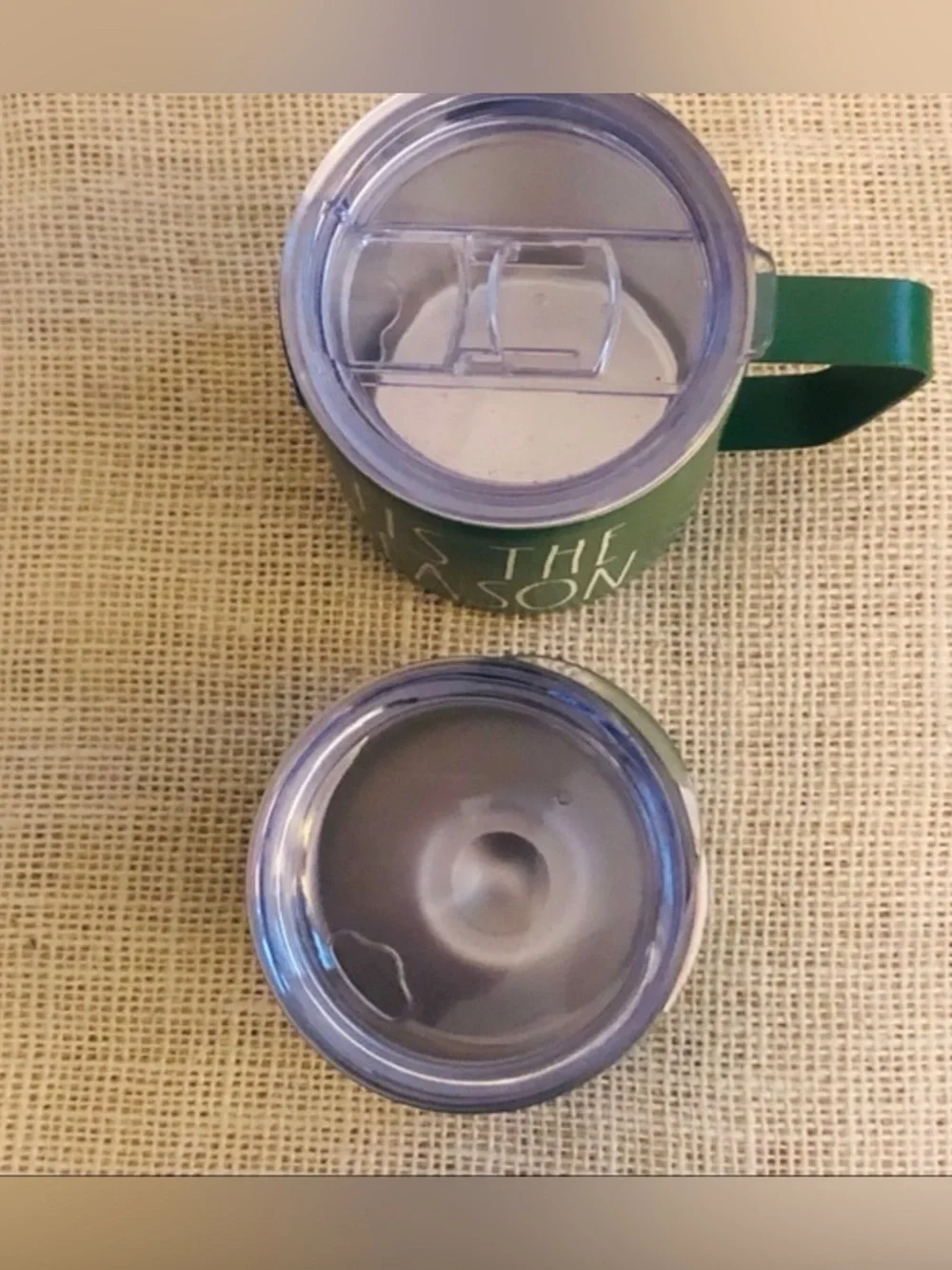 Rae Dunn Christmas Green Stainless Steel Mug & Tumbler Tis The Season Fa La La